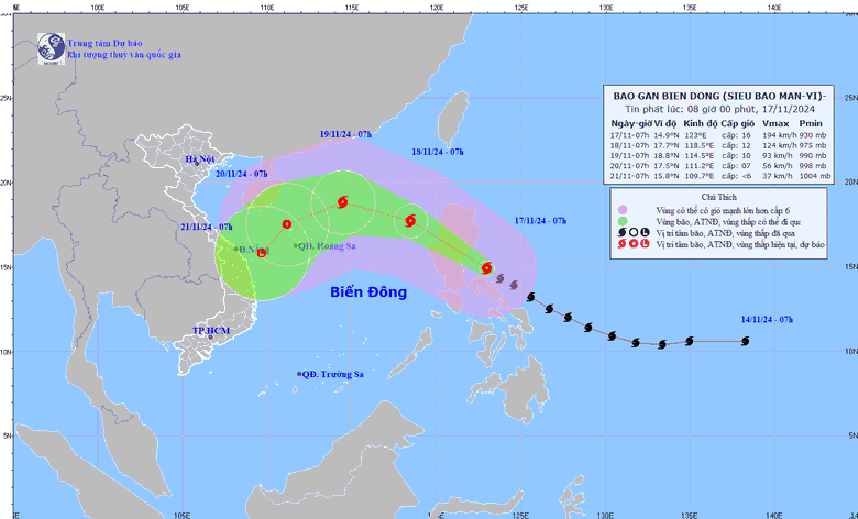 Si&ecirc;u b&atilde;o Manyi tiến v&agrave;o Biển Đ&ocirc;ng mạnh tới mức n&agrave;o?- Ảnh 2.