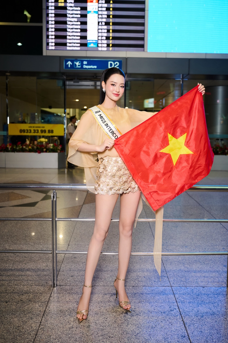 &Aacute; hậu B&ugrave;i Kh&aacute;nh Linh ch&iacute;nh thức l&ecirc;n đường sang Ai Cập tham dự Miss Intercontinental 2024- Ảnh 8.