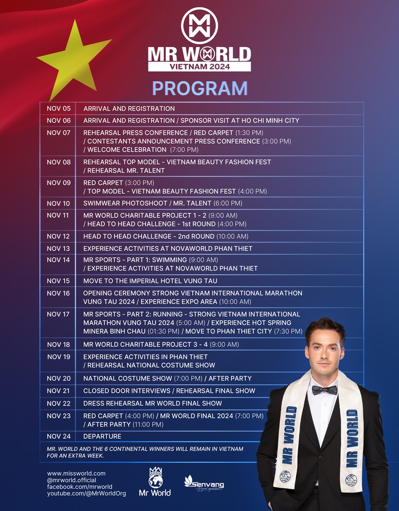 Hơn 60 nam vương ch&iacute;nh thức nhận sash, bảng t&ecirc;n Mr World 2024 tại Việt Nam- Ảnh 2.