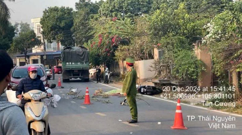 Hiện trường xảy ra vụ TNGT thương t&acirc;m khiến 1 người tử vong.