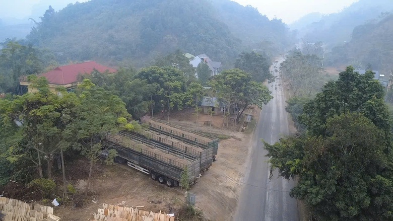 Bất ngờ h&agrave;ng loạt xe đầu k&eacute;o chở c&aacute;t nằm "bất động" tr&ecirc;n tuyến QL2- Ảnh 1.