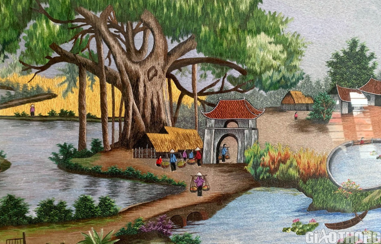 Hồn qu&ecirc; trong những bức tranh th&ecirc;u tay - Ảnh 1.