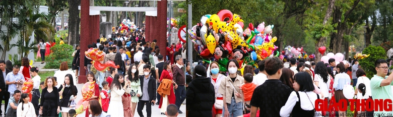 Ngh&igrave;n người du xu&acirc;n, check-in c&ugrave;ng linh vật &ldquo;song long&rdquo; khổng lồ ở Huế- Ảnh 3.