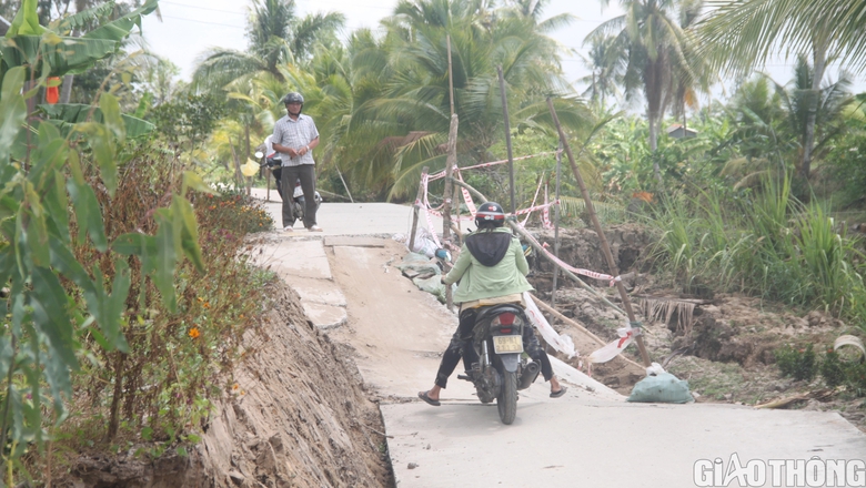 Đường sụt lún ô tô không thể qua, nông dân Cà Mau thuê xe máy chở lúa ra điểm tập kết- Ảnh 4. Đường sụt lún ô tô không thể qua, nông dân Cà Mau thuê xe máy chở lúa ra điểm tập kết- Ảnh 4.