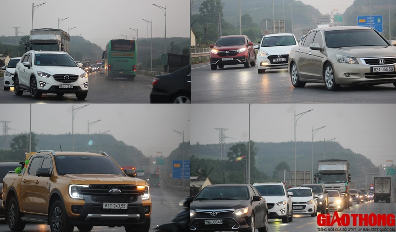 Cao tốc Cam Lộ - La Sơn nườm nượp xe cộ nối đu&ocirc;i di chuyển về qu&ecirc; ăn Tết- Ảnh 12.