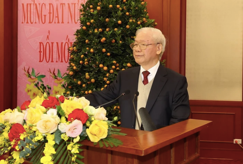 Tổng b&iacute; thư Nguyễn Ph&uacute; Trọng ch&uacute;c Tết l&atilde;nh đạo, nguy&ecirc;n l&atilde;nh đạo Đảng, Nh&agrave; nước- Ảnh 1.