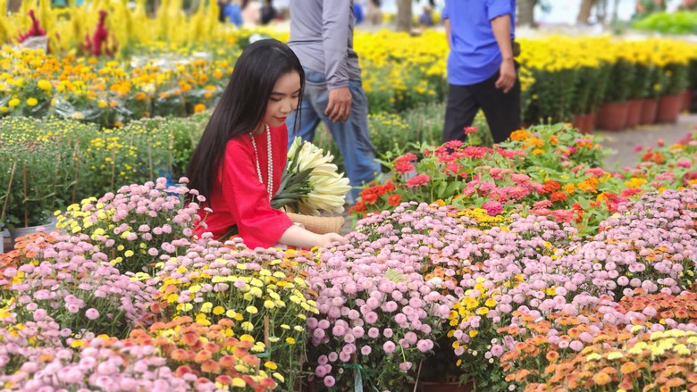 Người dân TP.HCM tranh thủ mua hoa giảm giá chiều 29 Tết- Ảnh 13. Người dân TP.HCM tranh thủ mua hoa giảm giá chiều 29 Tết- Ảnh 13.