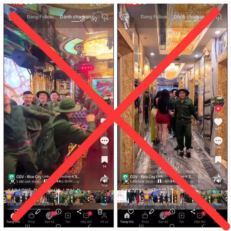 Công an vào cuộc vụ mặc đồ thanh niên xung phong nhảy múa trong quán karaoke- Ảnh 1. Công an vào cuộc vụ mặc đồ thanh niên xung phong nhảy múa trong quán karaoke- Ảnh 1.