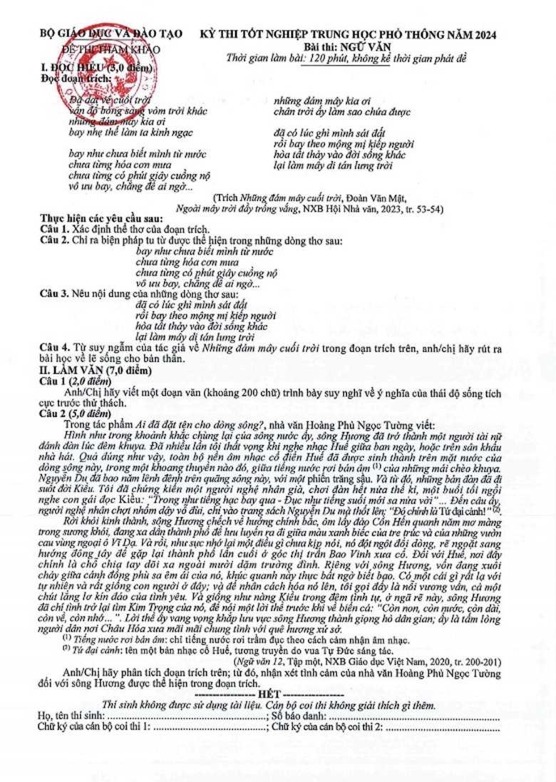 Nhận định đề thi tham khảo tốt nghiệp THPT 2024 môn Văn, Toán- Ảnh 1. Nhận định đề thi tham khảo tốt nghiệp THPT 2024 môn Văn, Toán- Ảnh 1.