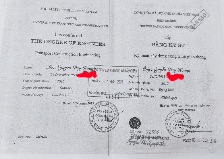 Doanh nghiệp sử dụng bằng giả tham gia đấu thầu đường Vành đai 4 qua Bắc Ninh- Ảnh 2. Doanh nghiệp sử dụng bằng giả tham gia đấu thầu đường Vành đai 4 qua Bắc Ninh- Ảnh 2.