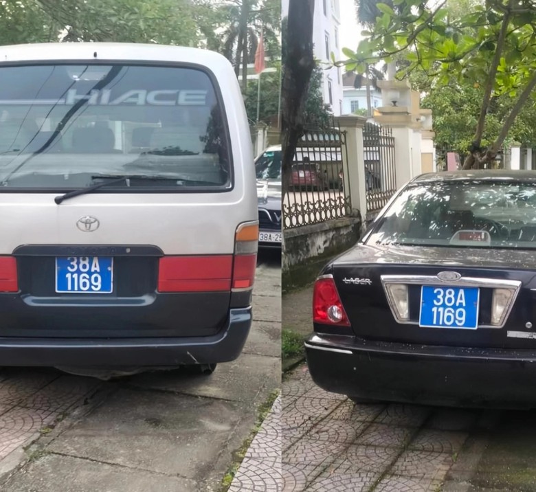 C&ocirc;ng an H&agrave; Tĩnh tạm giữ 2 xe tr&ugrave;ng biển số xanh để điều tra- Ảnh 1.