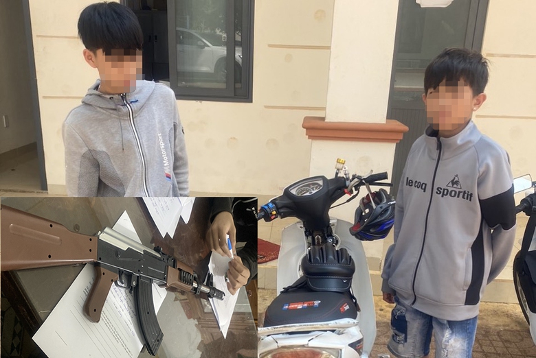 Triệu tập hai thiếu ni&ecirc;n đi xe m&aacute;y mang theo vật giống s&uacute;ng- Ảnh 1.