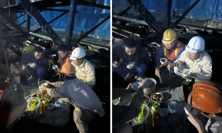 &ldquo;Ăn tranh thủ, ngủ khẩn trương&rdquo; tr&ecirc;n c&ocirc;ng trường cao tốc Diễn Ch&acirc;u - B&atilde;i Vọt- Ảnh 8.