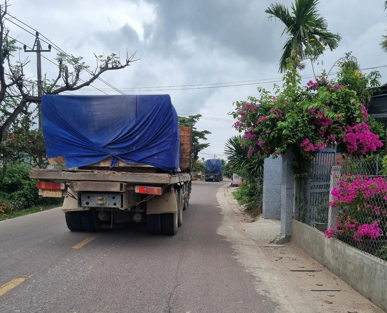 Bình Định: Bất an đoàn xe chở đá nguyên khối có dấu hiệu quá tải- Ảnh 2. Bình Định: Bất an đoàn xe chở đá nguyên khối có dấu hiệu quá tải- Ảnh 2.
