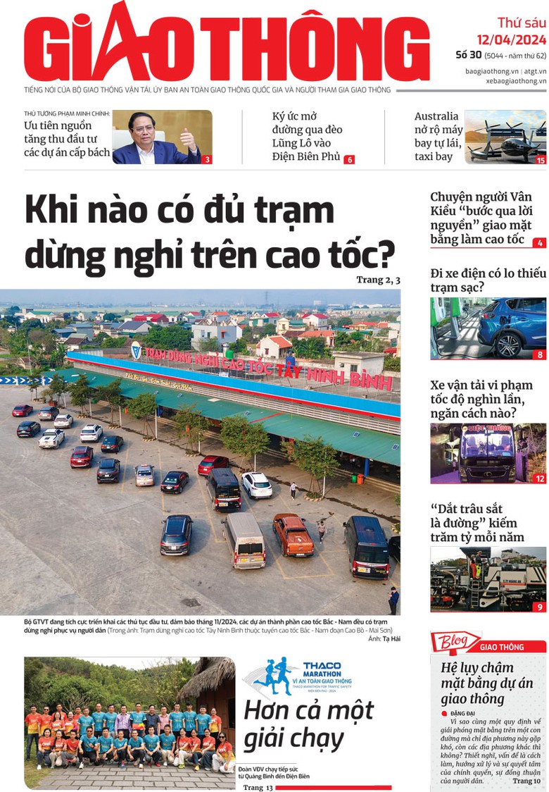 Trang nhất B&aacute;o Giao th&ocirc;ng số 30 ra ng&agrave;y 12/4/2024.