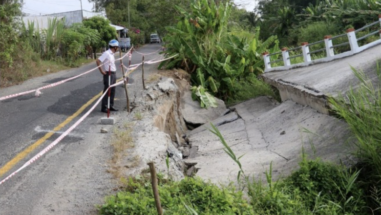 Hạn hán gây sạt lở, Kiên Giang công bố tình huống khẩn cấp ở huyện U Minh Thượng- Ảnh 1. Hạn hán gây sạt lở, Kiên Giang công bố tình huống khẩn cấp ở huyện U Minh Thượng- Ảnh 1.