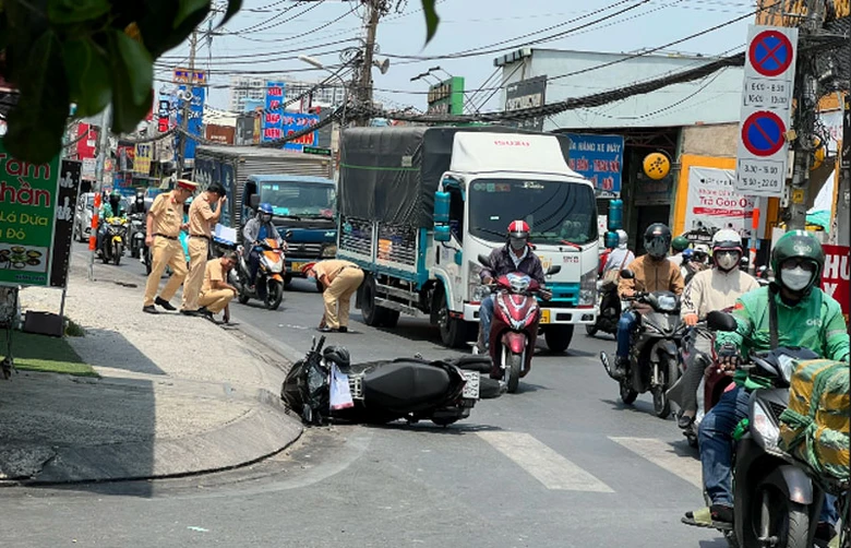 Hiện trường vụ tai nạn.