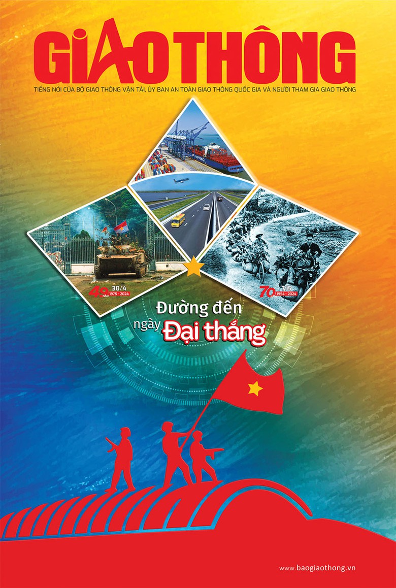 Trang nhất Báo Giao thông số đặc biệt Đường đến ngày Đại thắng. Trang nhất Báo Giao thông số đặc biệt Đường đến ngày Đại thắng.