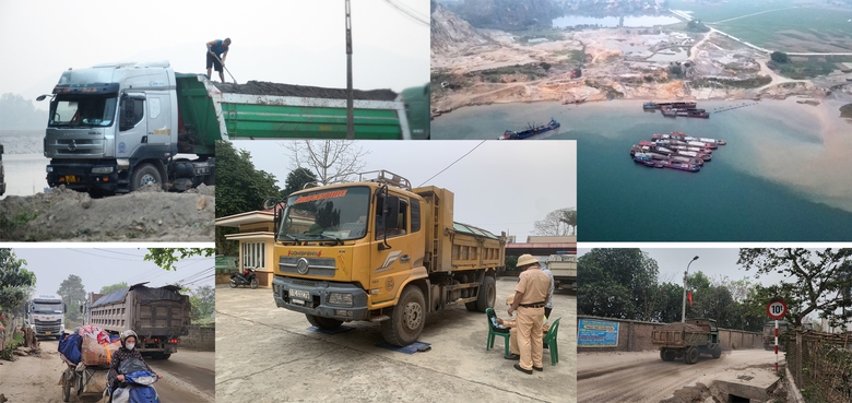 Bến cát không phép tiếp tay xe quá tải quần thảo vùng giáp ranh: Công an Hòa Bình vào cuộc- Ảnh 1. Bến cát không phép tiếp tay xe quá tải quần thảo vùng giáp ranh: Công an Hòa Bình vào cuộc- Ảnh 1.