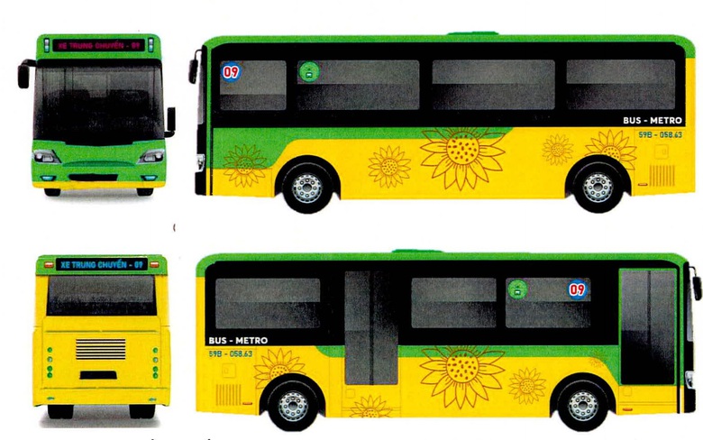 Chọn phương án nhận diện xe buýt kết nối metro số 1 Bến Thành - Suối Tiên- Ảnh 6. Phương án nhận diện số 5 - Ảnh: Trung tâm Quản lý giao thông công cộng TP.HCM