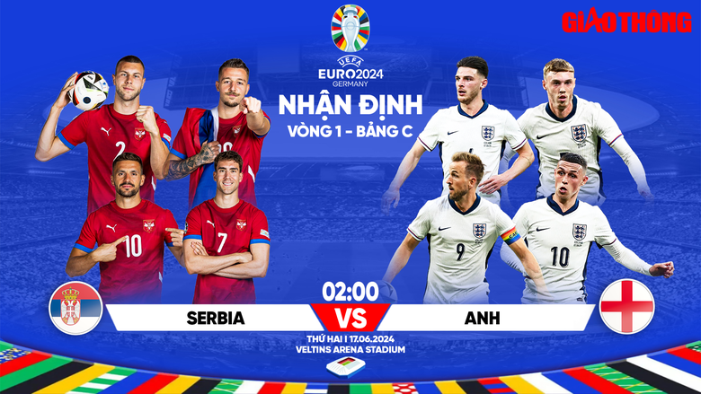 Nhận định, dự đo&aacute;n kết quả Serbia vs Anh (2h ng&agrave;y 17/6), bảng C EURO 2024- Ảnh 1.