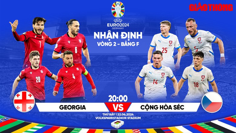 Nhận định, dự đoán kết quả Georgia vs CH Séc (20h ngày 22/6), bảng F EURO 2024- Ảnh 1. Nhận định, dự đoán kết quả Georgia vs CH Séc (20h ngày 22/6), bảng F EURO 2024- Ảnh 1.