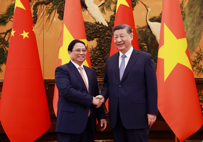 Hội kiến Tổng b&iacute; thư Tập Cận B&igrave;nh, Thủ tướng k&ecirc;u gọi đẩy nhanh kết nối giao th&ocirc;ng- Ảnh 1.