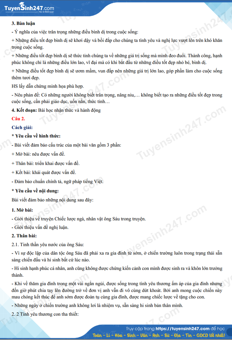 Đ&aacute;p &aacute;n đề thi tuyển sinh lớp 10 m&ocirc;n Ngữ văn tỉnh Kh&aacute;nh H&ograve;a năm 2024- Ảnh 4.