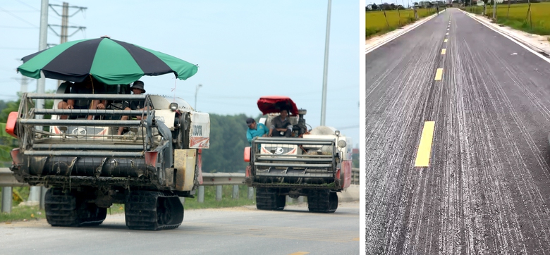 Thanh H&oacute;a: Dựng bạt, l&agrave;m r&agrave;o chắn phơi th&oacute;c tr&ecirc;n đường- Ảnh 2.