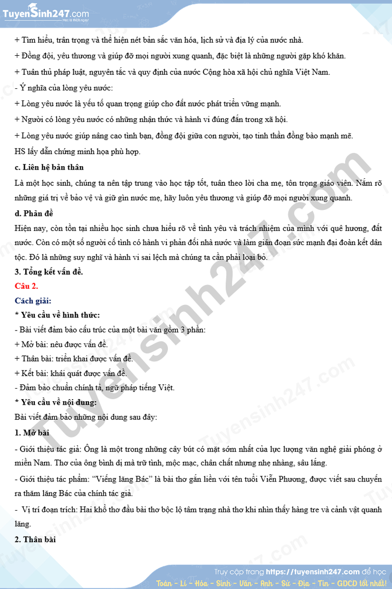 Đáp án đề thi tuyển sinh lớp 10 môn Ngữ văn Bình Phước năm 2024- Ảnh 4. Đáp án đề thi tuyển sinh lớp 10 môn Ngữ văn Bình Phước năm 2024- Ảnh 4.