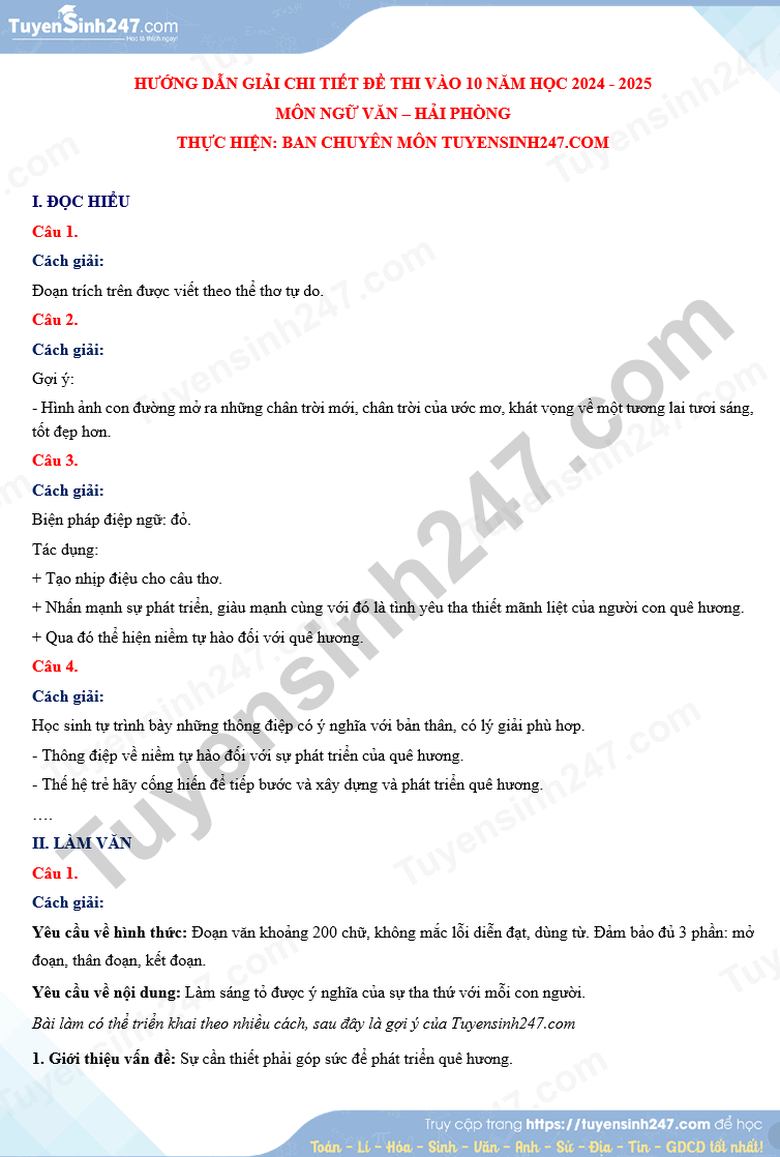 Đáp án đề thi tuyển sinh lớp 10 môn Ngữ văn Hải Phòng năm 2024- Ảnh 4. Đáp án đề thi tuyển sinh lớp 10 môn Ngữ văn Hải Phòng năm 2024- Ảnh 4.
