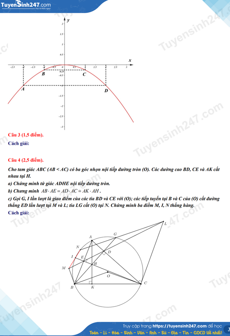 Đáp án đề thi tuyển sinh lớp 10 môn Toán Cần Thơ năm 2024- Ảnh 8. Đáp án đề thi tuyển sinh lớp 10 môn Toán Cần Thơ năm 2024- Ảnh 8.