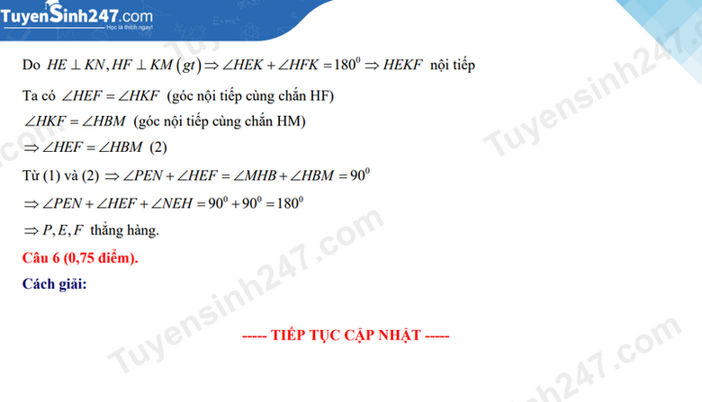 Đ&aacute;p &aacute;n đề thi tuyển sinh lớp 10 m&ocirc;n To&aacute;n Hải Ph&ograve;ng năm 2024- Ảnh 9.