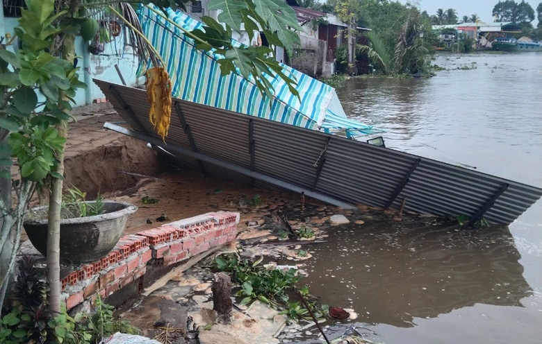 Vĩnh Long li&ecirc;n tiếp xảy ra sạt lở bờ s&ocirc;ng- Ảnh 1.
