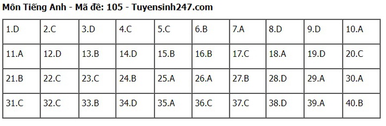 Đ&aacute;p &aacute;n đề thi tuyển sinh lớp 10 m&ocirc;n Tiếng Anh H&agrave; Nội năm 2024- Ảnh 6.
