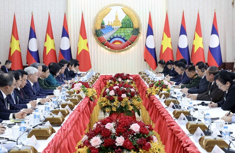 Chủ tịch nước T&ocirc; L&acirc;m hội kiến với Thủ tướng v&agrave; Chủ tịch Quốc hội L&agrave;o- Ảnh 2.