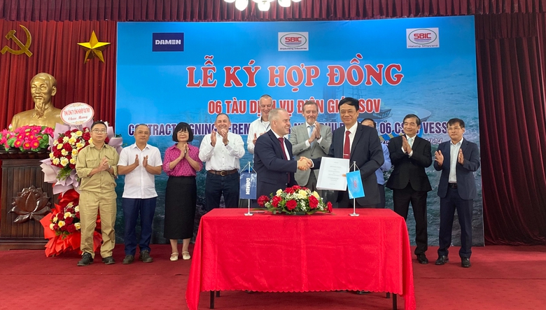 Đ&oacute;ng t&agrave;u Hạ Long k&yacute; hợp đồng đ&oacute;ng 6 t&agrave;u dịch vụ điện gi&oacute; CSOV với doanh nghiệp H&agrave; Lan- Ảnh 1.