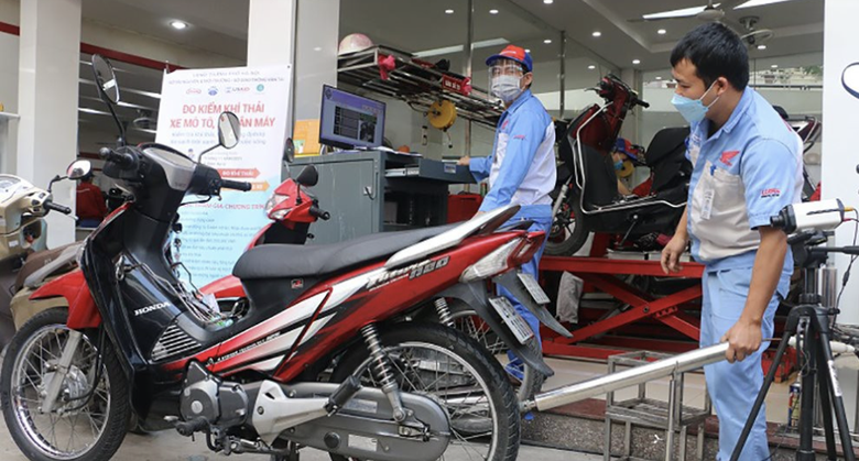 Bàn phương án kiểm định khí thải xe máy- Ảnh 1. Bàn phương án kiểm định khí thải xe máy- Ảnh 1.