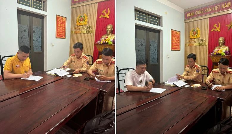 Tạm giữ h&igrave;nh sự 2 t&agrave;i xế xe bu&yacute;t ch&egrave;n &eacute;p nhau tr&ecirc;n quốc lộ 1- Ảnh 1.