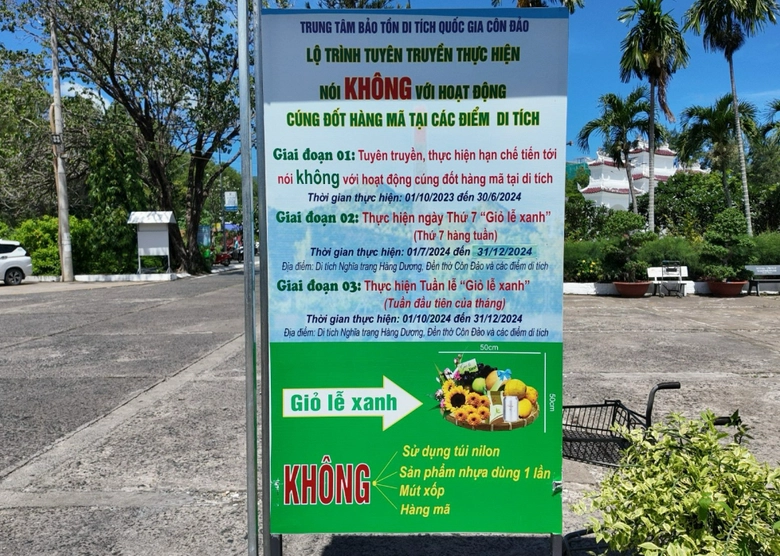 Giỏ lễ xanh, không đốt vàng mã ở Côn Đảo- Ảnh 2.