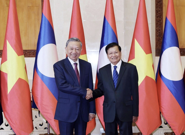 L&atilde;nh đạo L&agrave;o, Campuchia, Nga ch&uacute;c mừng t&acirc;n Tổng B&iacute; thư T&ocirc; L&acirc;m- Ảnh 1.