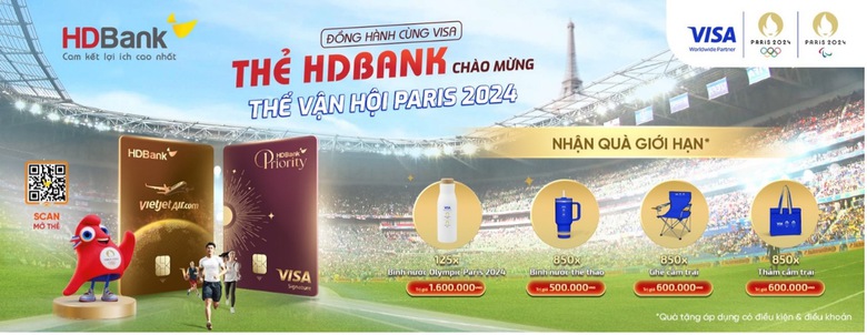 Thẻ tín dụng HDBank chào đón Thế vận hội Paris 2024 với loạt ưu đãi hấp dẫn- Ảnh 1. Thẻ tín dụng HDBank chào đón Thế vận hội Paris 2024 với loạt ưu đãi hấp dẫn- Ảnh 1.