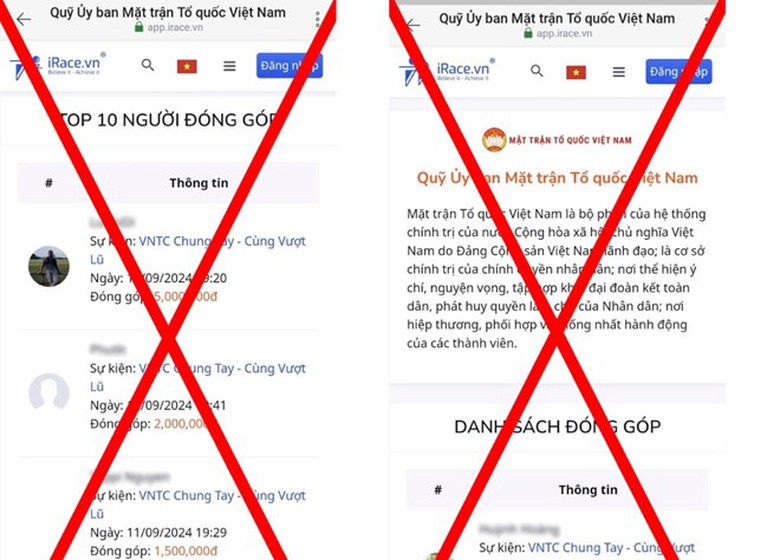 Cảnh b&aacute;o t&igrave;nh trạng giả mạo t&agrave;i khoản MTTQ Việt Nam k&ecirc;u gọi ủng hộ đồng b&agrave;o bị b&atilde;o lũ- Ảnh 1.