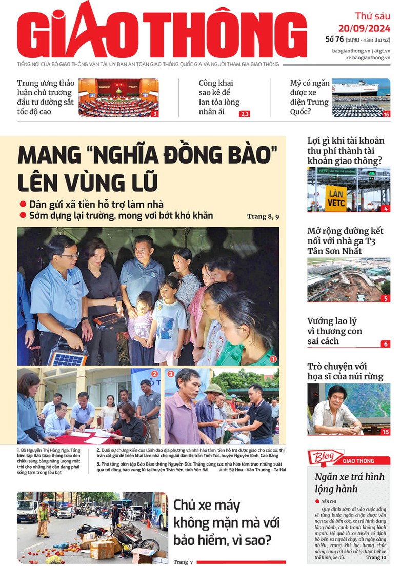 Tin mới nhất, hay nhất trên Báo Giao thông ngày 20/9/2024- Ảnh 1. Tin mới nhất, hay nhất trên Báo Giao thông ngày 20/9/2024- Ảnh 1.