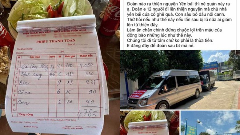 Kiểm tra nh&agrave; h&agrave;ng bị tố "chặt ch&eacute;m" đo&agrave;n từ thiện b&atilde;o lũ ở Y&ecirc;n B&aacute;i- Ảnh 2.