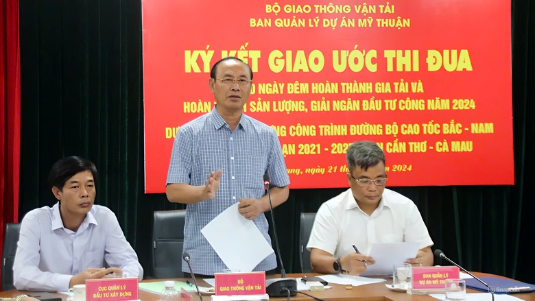 Phát động thi đua 100 ngày đẩy tiến độ cao tốc Cần Thơ - Cà Mau- Ảnh 1. Phát động thi đua 100 ngày đẩy tiến độ cao tốc Cần Thơ - Cà Mau- Ảnh 1.