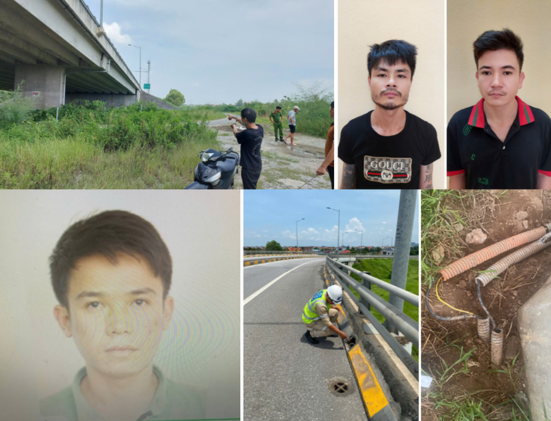 Lộ diện nh&oacute;m chuy&ecirc;n trộm d&acirc;y c&aacute;p điện tr&ecirc;n cao tốc - Ảnh 1.