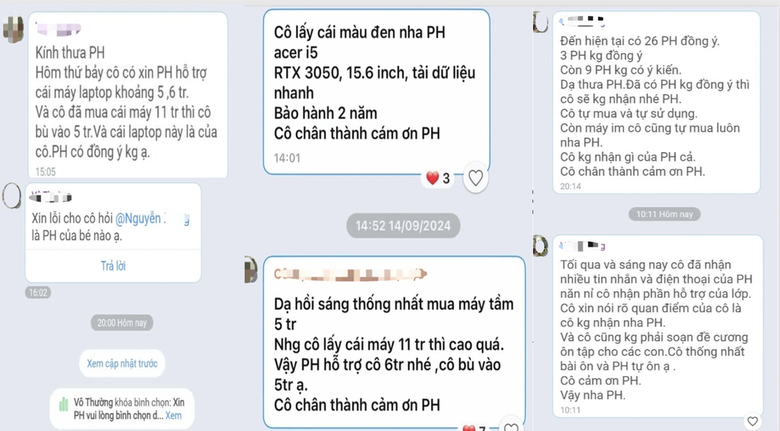Th&ocirc;ng tin mới vụ c&ocirc; gi&aacute;o "dỗi" v&igrave; kh&ocirc;ng được phụ huynh ủng hộ laptop- Ảnh 1.