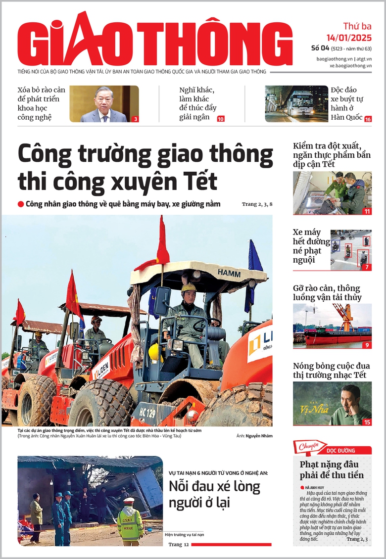 Tin mới nhất, hay nhất tr&ecirc;n B&aacute;o Giao th&ocirc;ng ng&agrave;y 14/1/2025- Ảnh 1.
