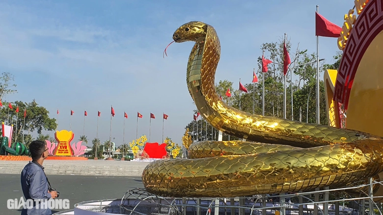 Cận cảnh linh vật rắn v&agrave;ng rực ở Bạc Li&ecirc;u- Ảnh 5.